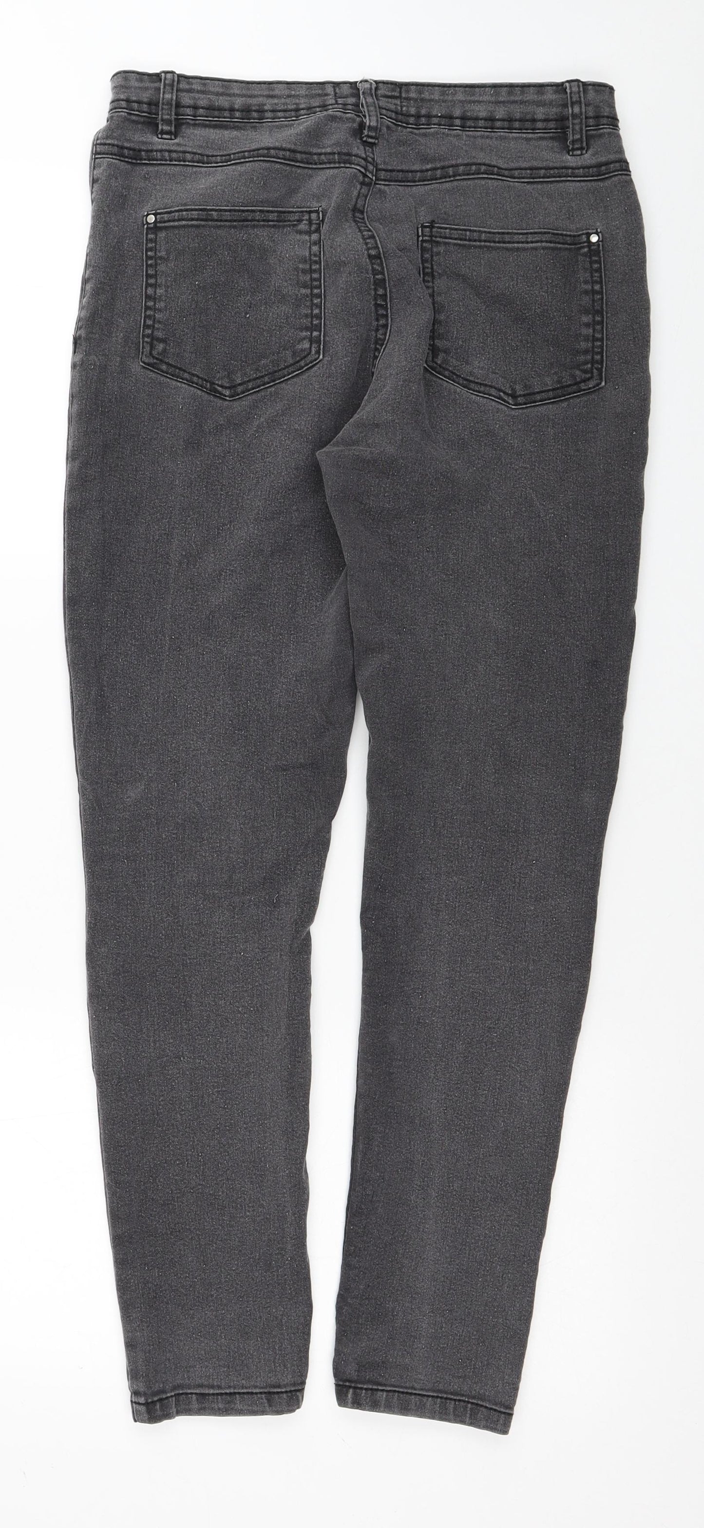 Select Womens Grey Cotton Skinny Jeans Size 10 L27 in Regular Zip