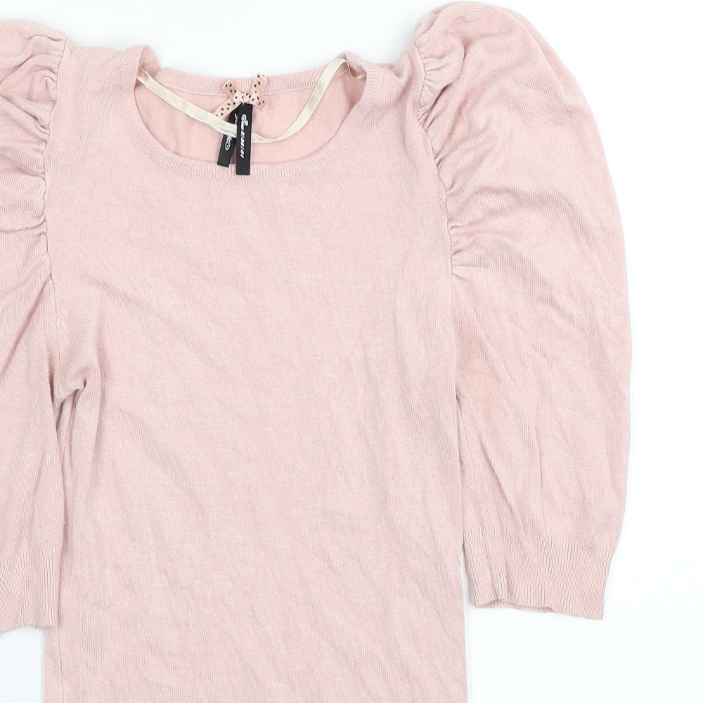 Atmosphere Womens Pink Viscose Jersey T-Shirt Size 8 Scoop Neck
