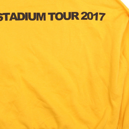 Divided Womens Yellow Cotton Pullover Sweatshirt Size M Pullover - Bieber Stadium Tour 2017