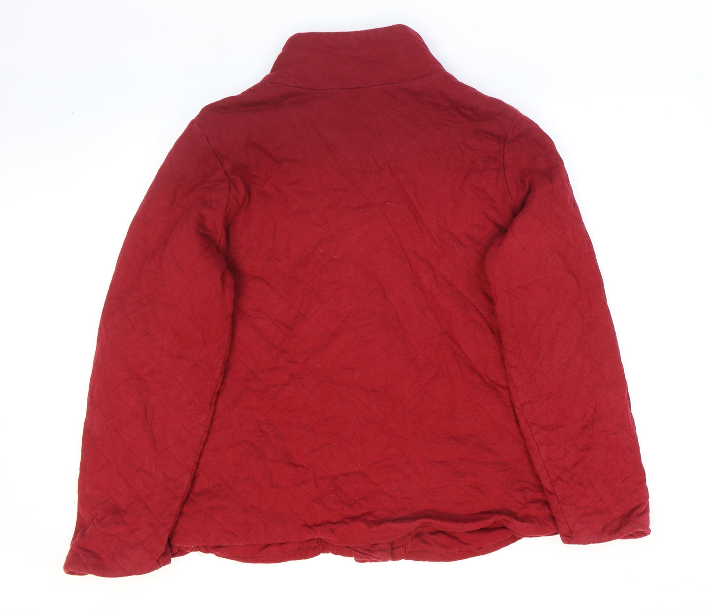 Lands' End Mens Red Quilted Jacket Size L Snap