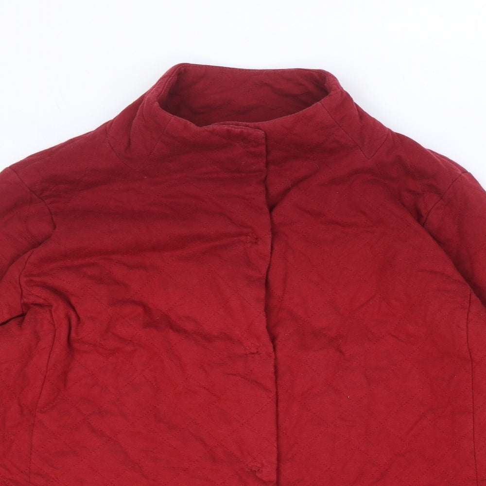 Lands' End Mens Red Quilted Jacket Size L Snap