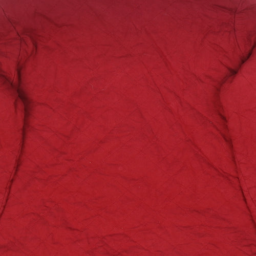 Lands' End Mens Red Quilted Jacket Size L Snap