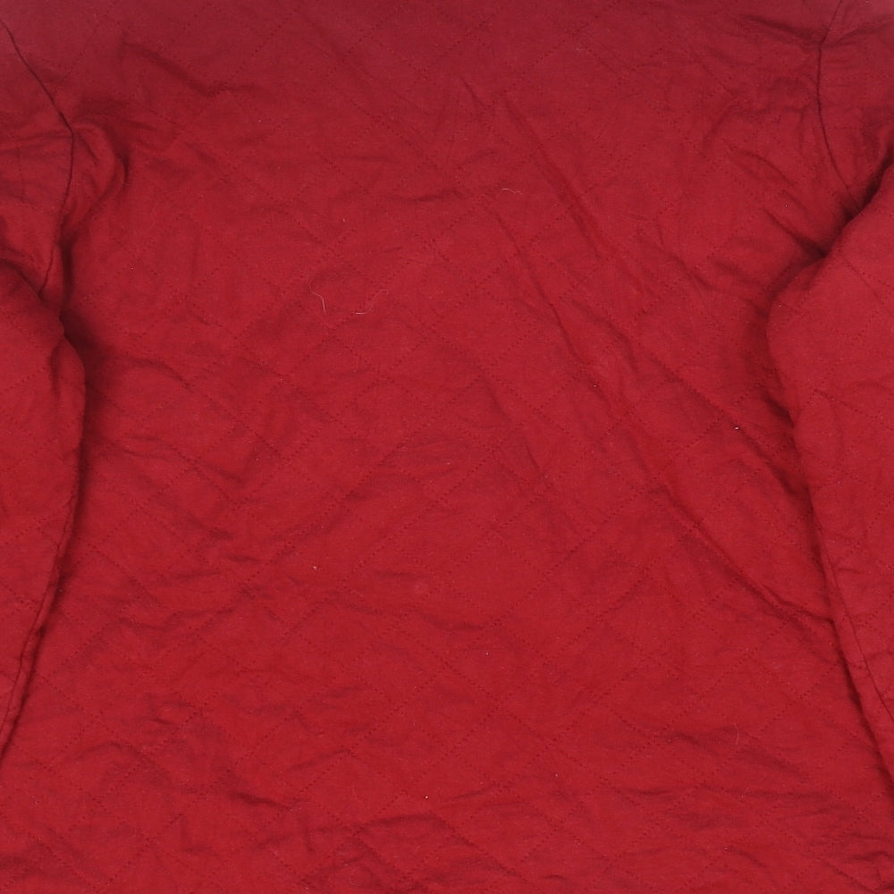 Lands' End Mens Red Quilted Jacket Size L Snap