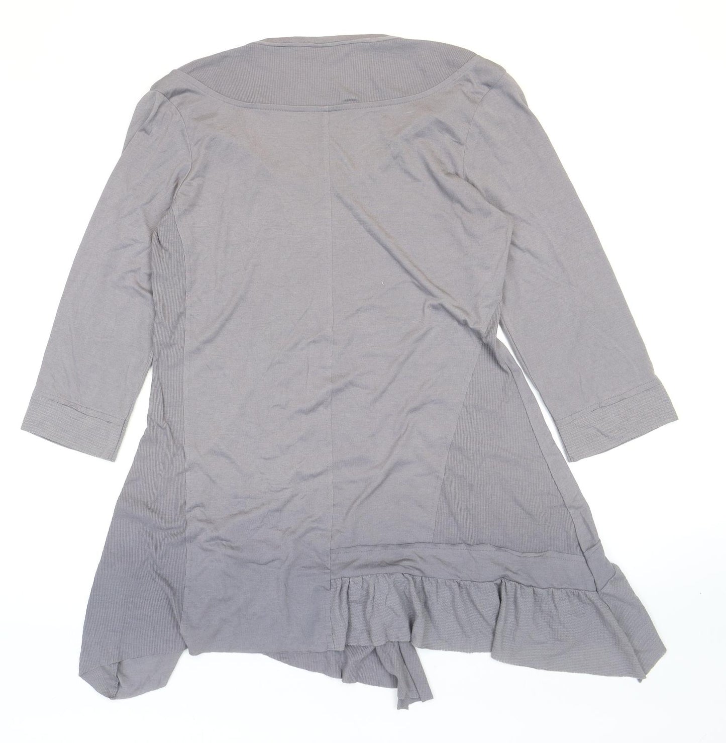 Per Una Womens Grey Polyester Tunic T-Shirt Size 12 Round Neck