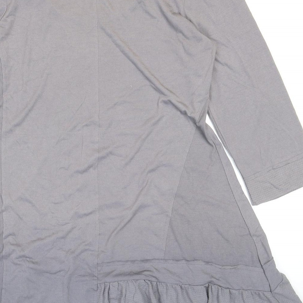 Per Una Womens Grey Polyester Tunic T-Shirt Size 12 Round Neck