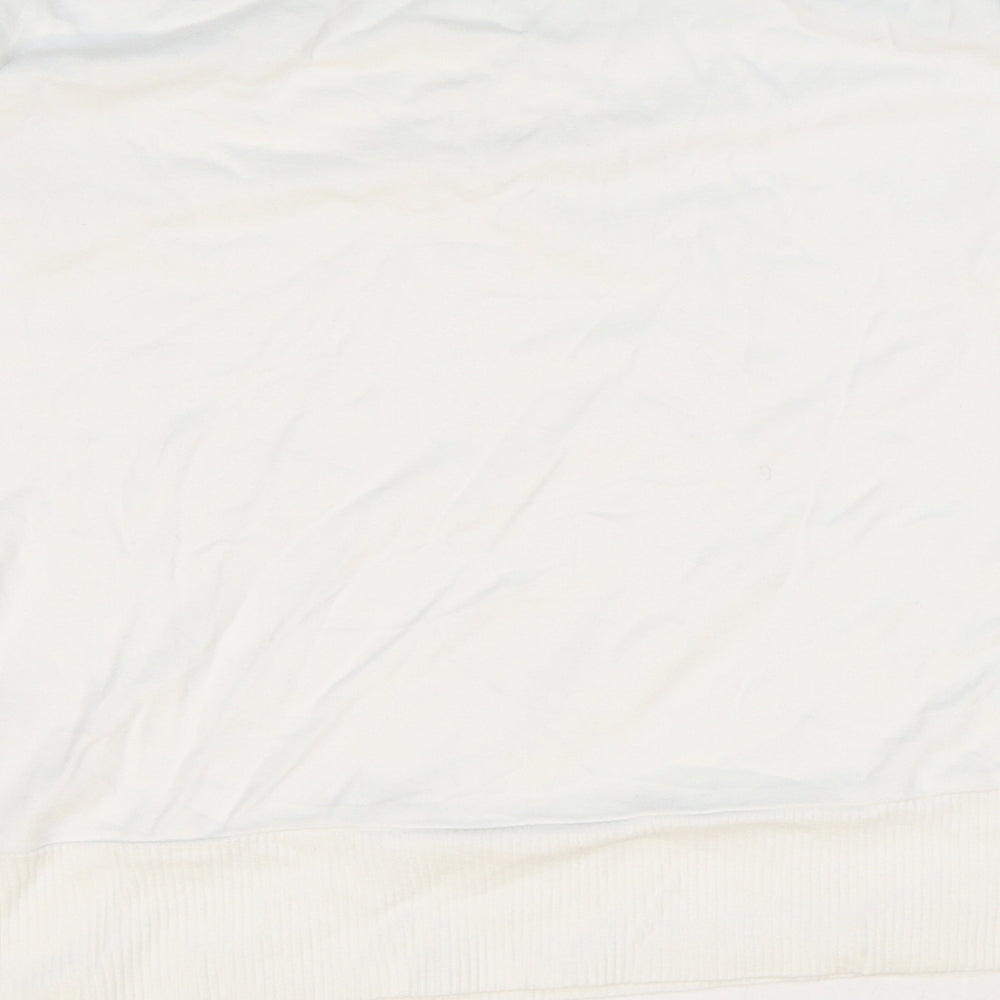 Topshop Womens White 100% Cotton Basic T-Shirt Size 12 V-Neck