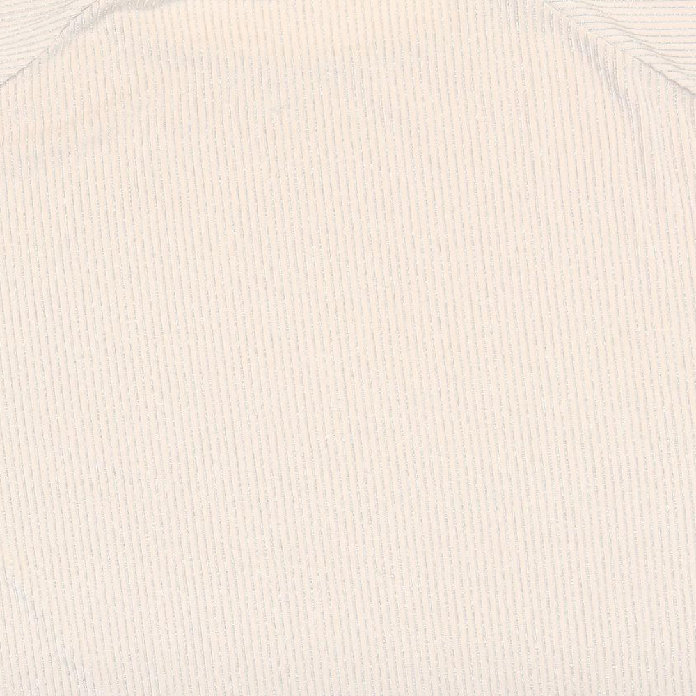 Papaya Womens Beige Striped Polyester Basic Blouse Size 20 Square Neck - Cold Shoulder