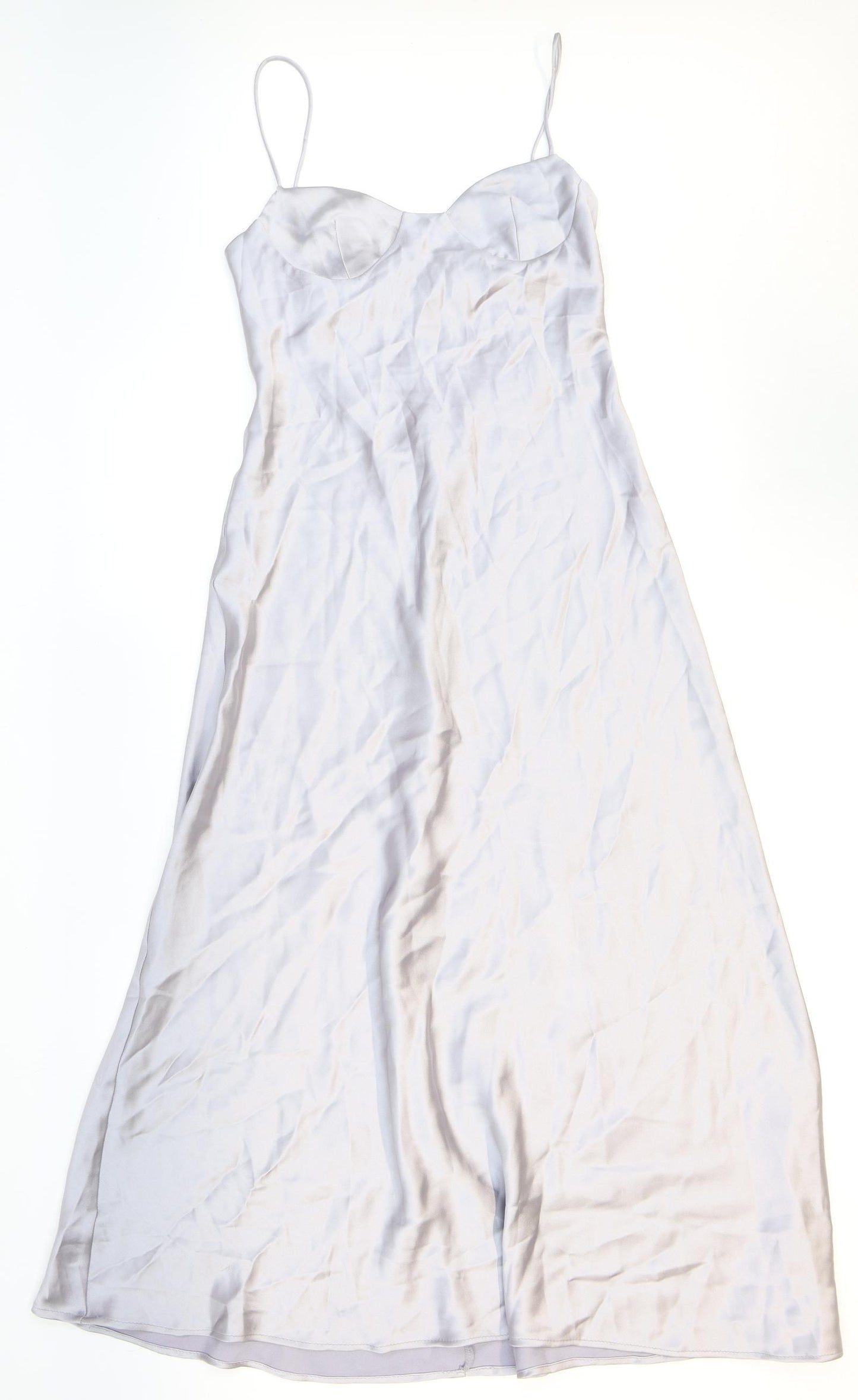 Zara Womens Purple Polyester Slip Dress Size S Sweetheart Pullover