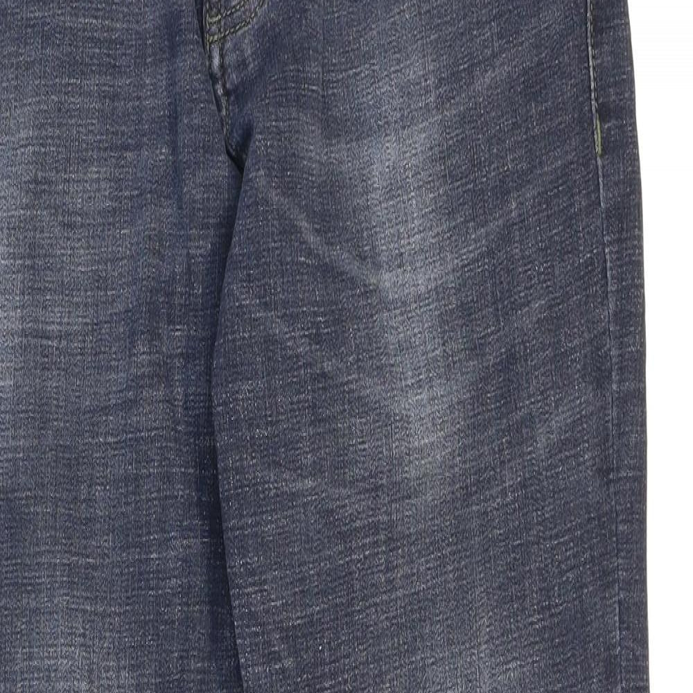 NEXT Mens Blue Cotton Straight Jeans Size 32 in L30 in Regular Zip - Washed look