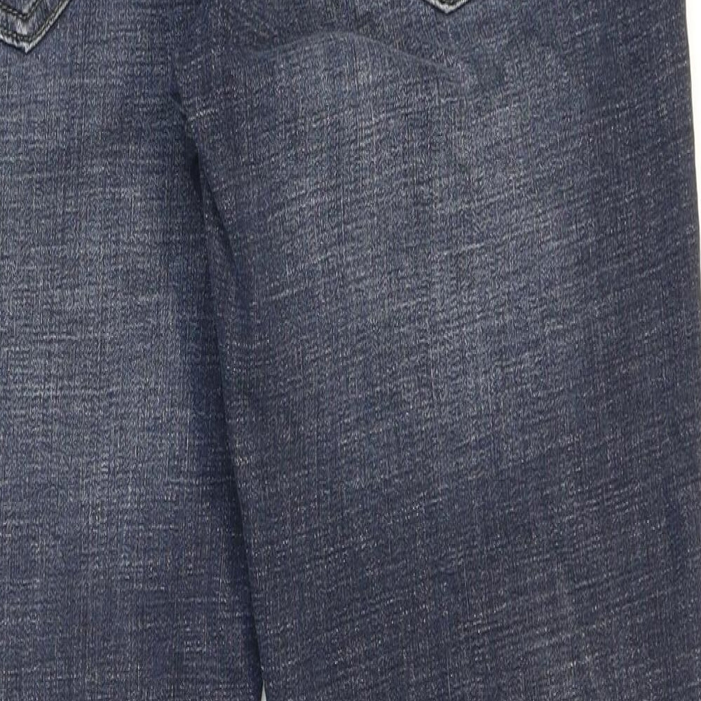 NEXT Mens Blue Cotton Straight Jeans Size 32 in L30 in Regular Zip - Washed look