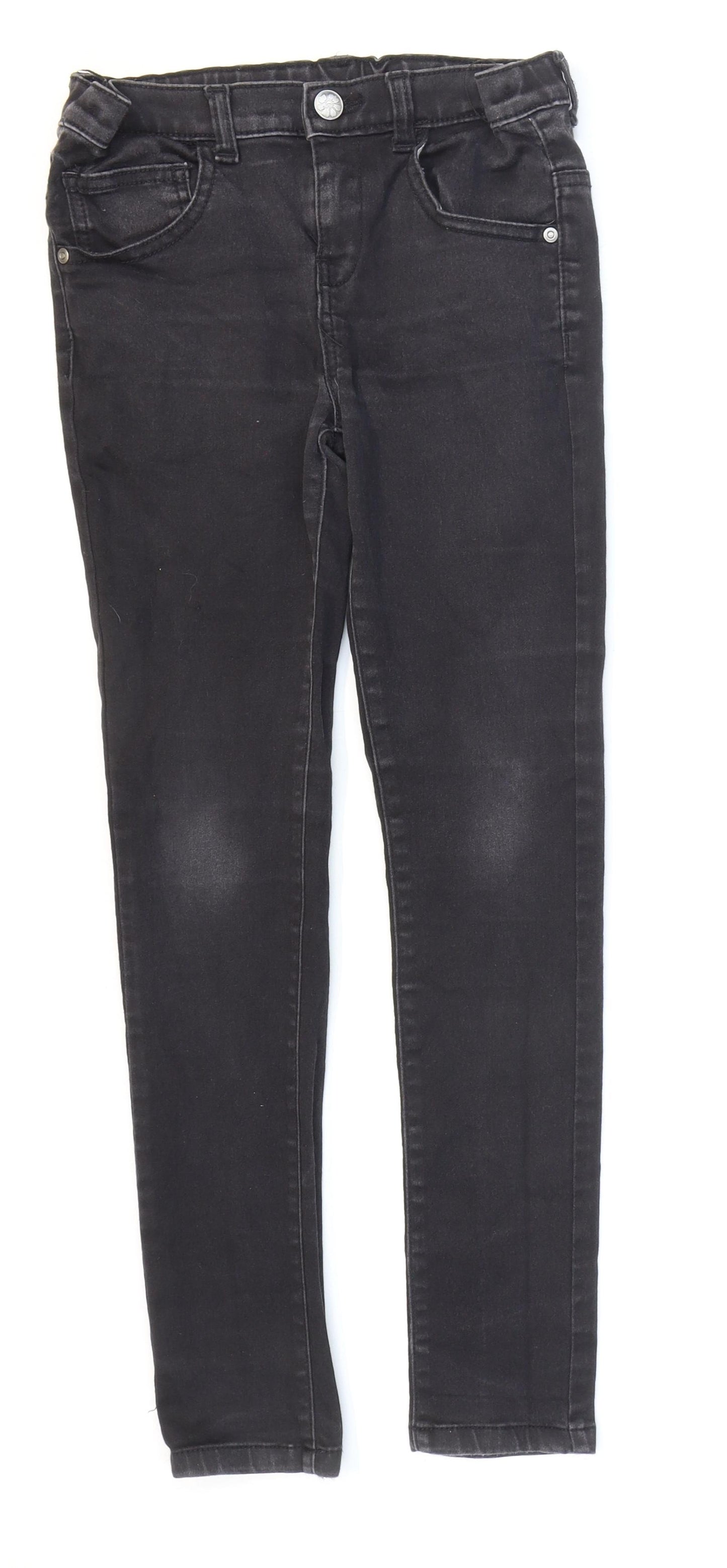 Nutmeg Boys Black Cotton Skinny Jeans Size 10-11 Years Regular Zip