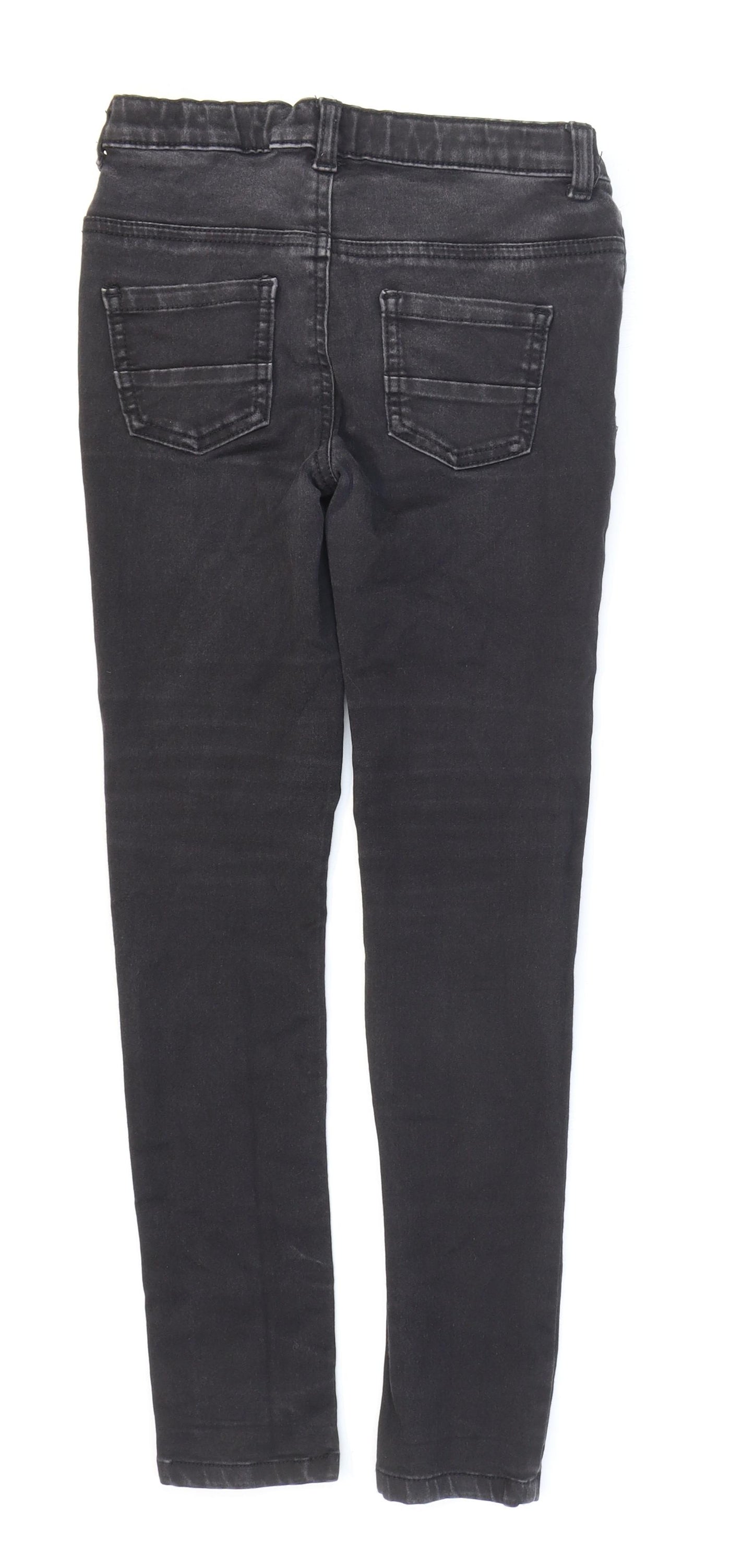 Nutmeg Boys Black Cotton Skinny Jeans Size 10-11 Years Regular Zip