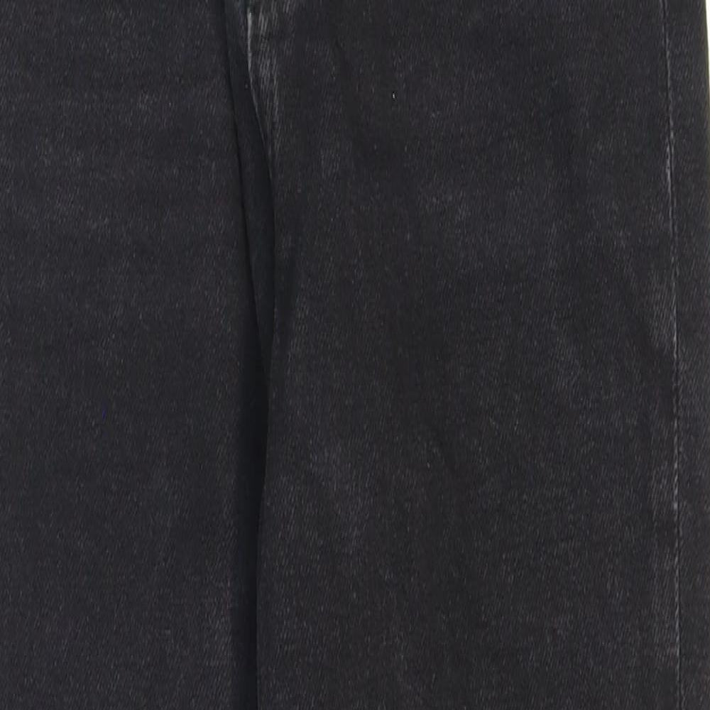 Bershka Womens Black Cotton Mom Jeans Size 4 L26 in Regular Zip