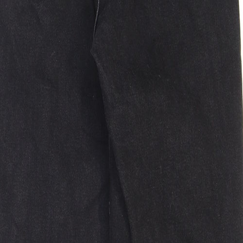 Bershka Womens Black Cotton Mom Jeans Size 4 L26 in Regular Zip