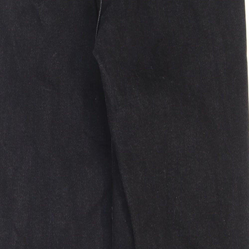 Bershka Womens Black Cotton Mom Jeans Size 4 L26 in Regular Zip