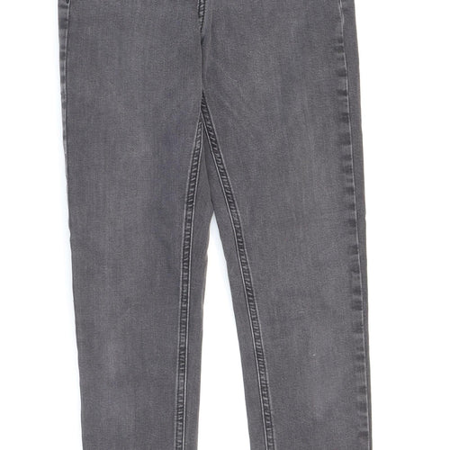 Topshop Womens Grey Cotton Skinny Jeans Size 28 in L32 in Regular Zip