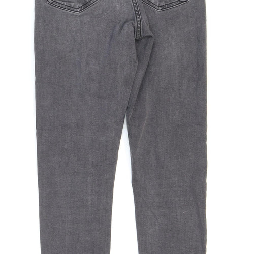 Topshop Womens Grey Cotton Skinny Jeans Size 28 in L32 in Regular Zip