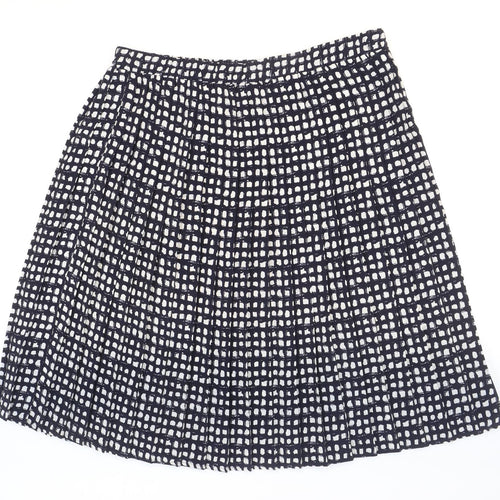 Bonmarché Womens Blue Geometric Polyester Pleated Skirt Size 34
