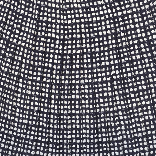 Bonmarché Womens Blue Geometric Polyester Pleated Skirt Size 34