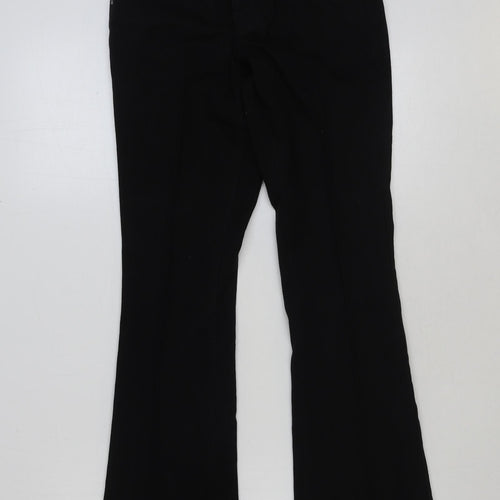 Miss Selfridge Womens Black Cotton Bootcut Jeans Size 8 L38 in Regular Button