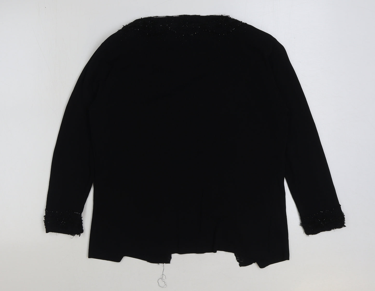 Roman Womens Black V-Neck Polyester Cardigan Jumper Size S