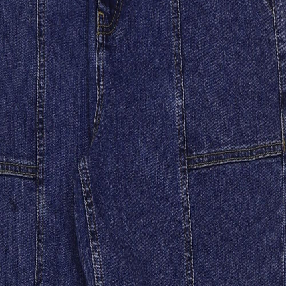 Oasis Womens Blue Cotton Straight Jeans Size 12 L28 in Regular Button