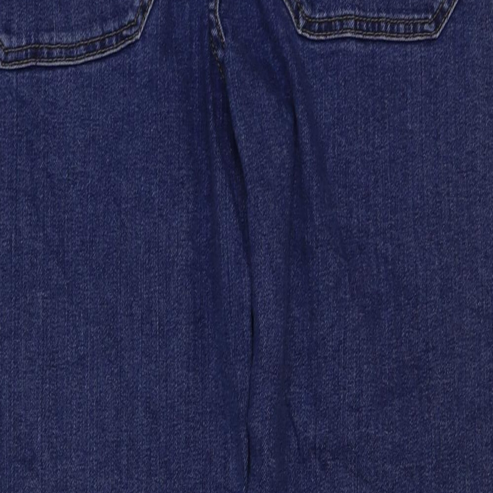 Oasis Womens Blue Cotton Straight Jeans Size 12 L28 in Regular Button