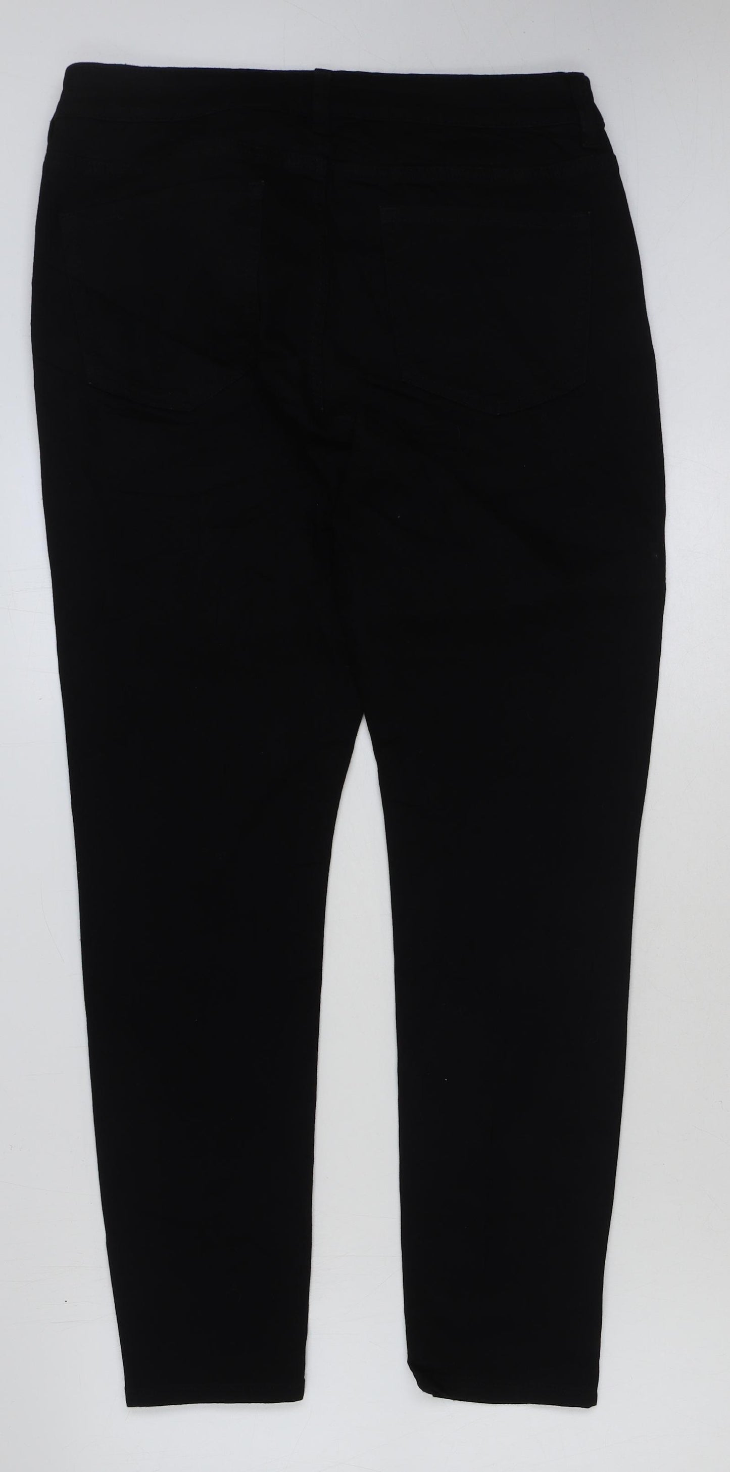 Marks and Spencer Womens Black Cotton Skinny Jeans Size 16 L29 in Regular Button