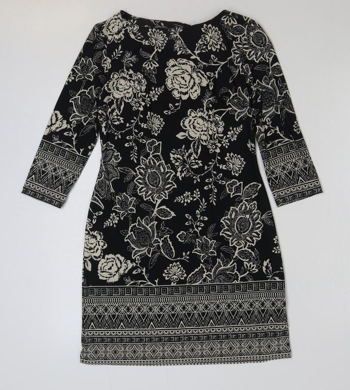 Atmosphere Womens Blue Geometric Polyester A-Line Size 8 Pullover