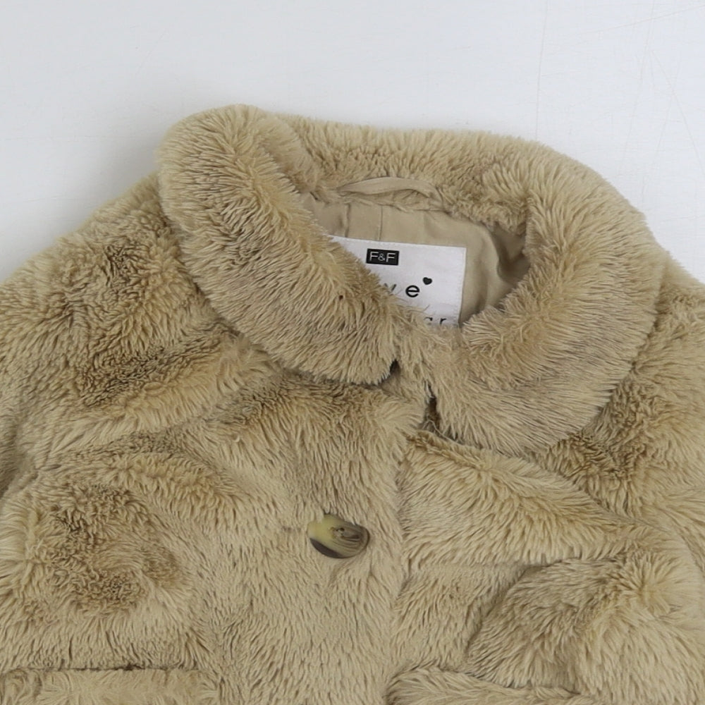 F&F Baby Beige Jacket Coat Size 18-24 Months Button