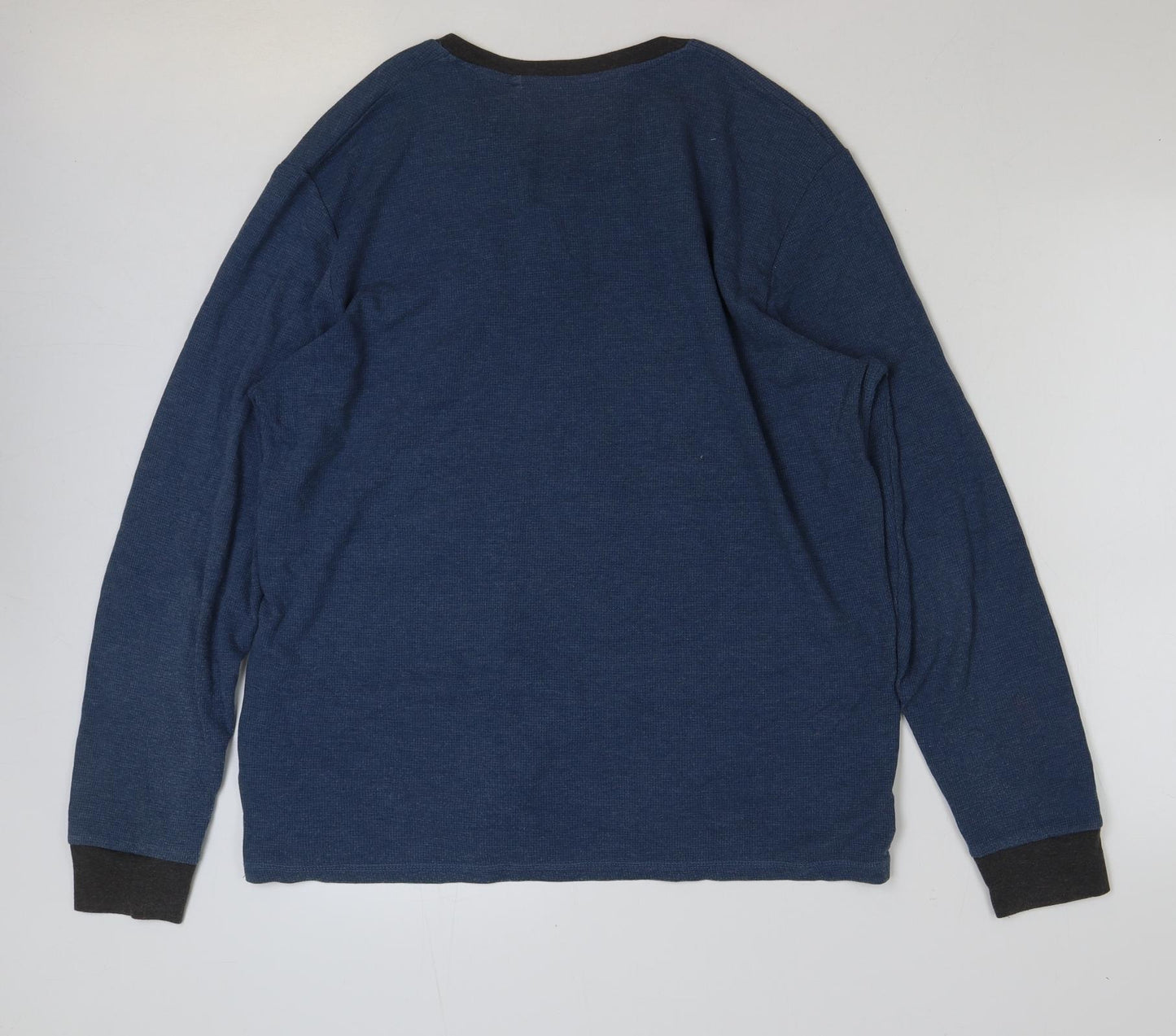 Atlantic Mens Blue Polyester T-Shirt Size XL V-Neck