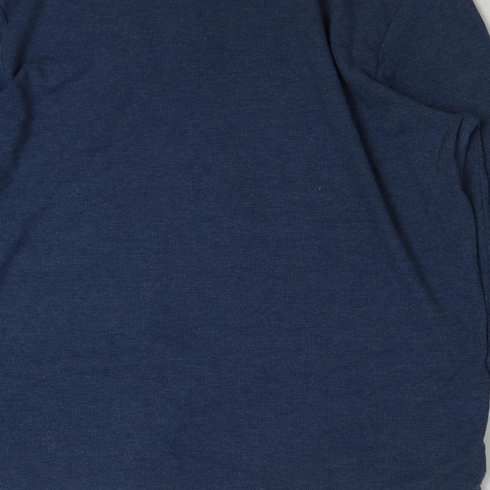 Atlantic Mens Blue Polyester T-Shirt Size XL V-Neck
