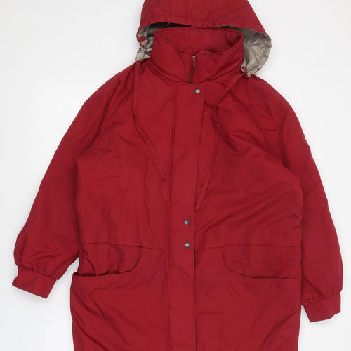 Preworn Womens Red Overcoat Coat Size 12 Zip