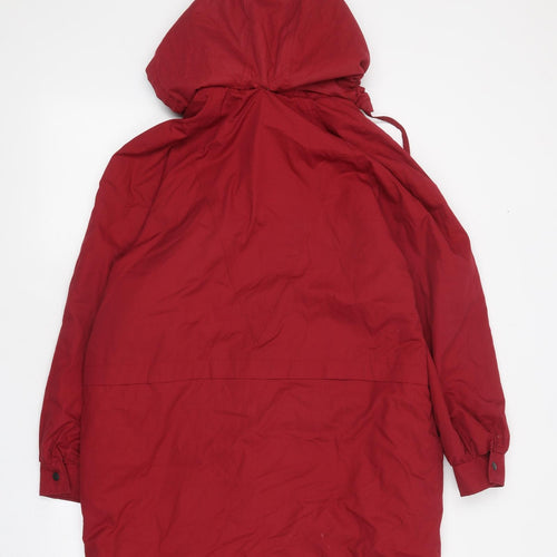 Preworn Womens Red Overcoat Coat Size 12 Zip