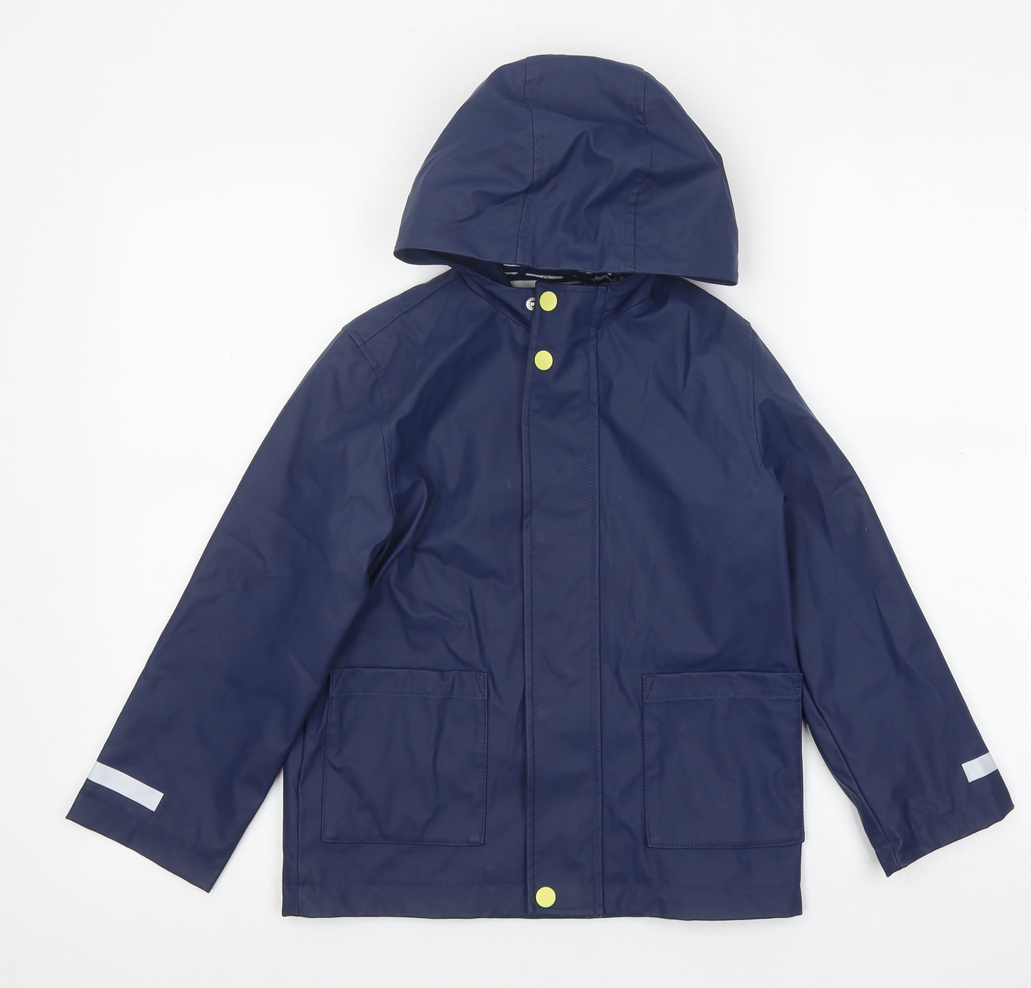 Marks and Spencer Boys Blue Rain Coat Coat Size 6-7 Years Zip