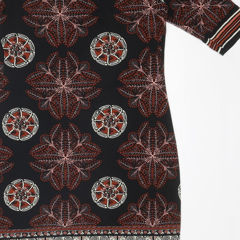 M.J.J.J Womens Multicoloured Geometric Polyester Bodycon Size S Round Neck Pullover