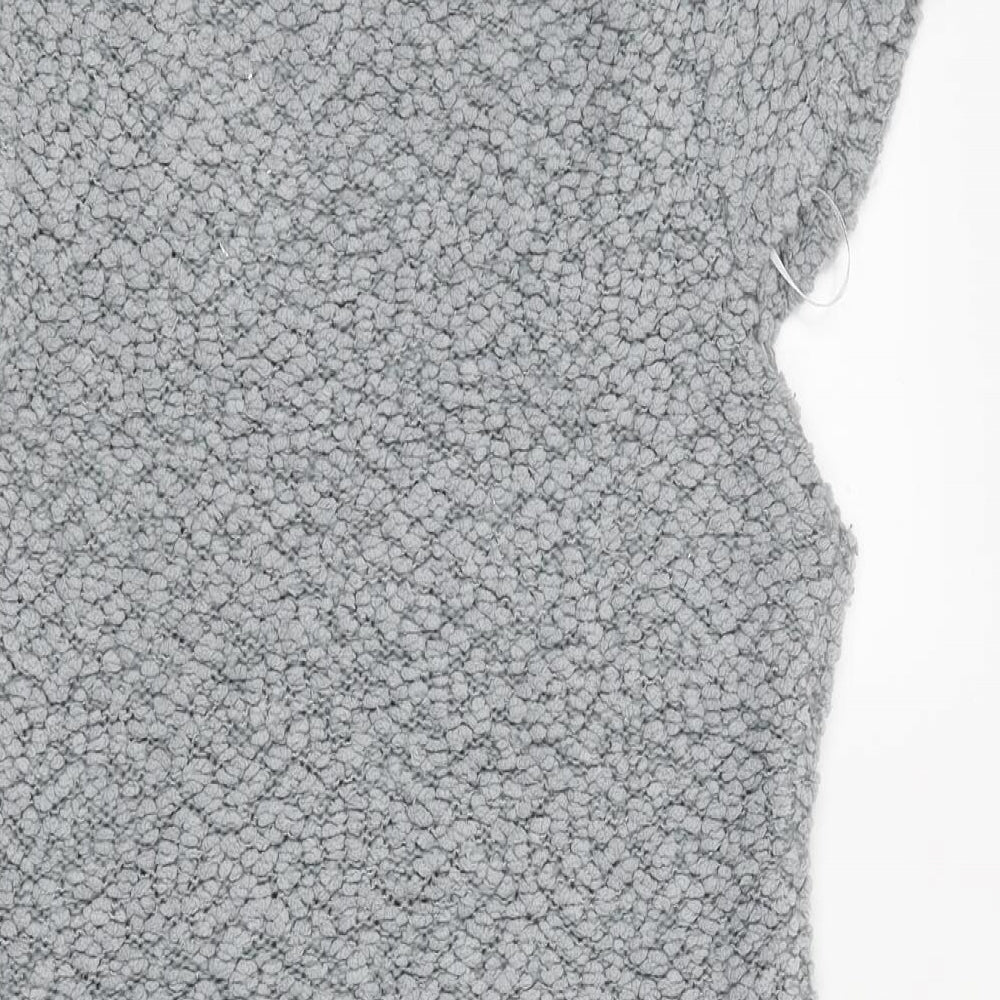 Apricot Womens Grey Scoop Neck Acrylic Pullover Jumper Size M