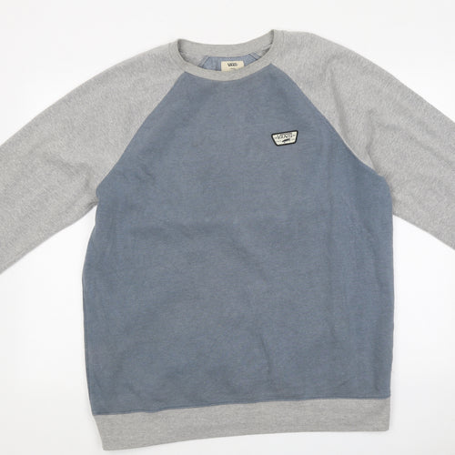 VANS Mens Blue Cotton Pullover Sweatshirt Size L