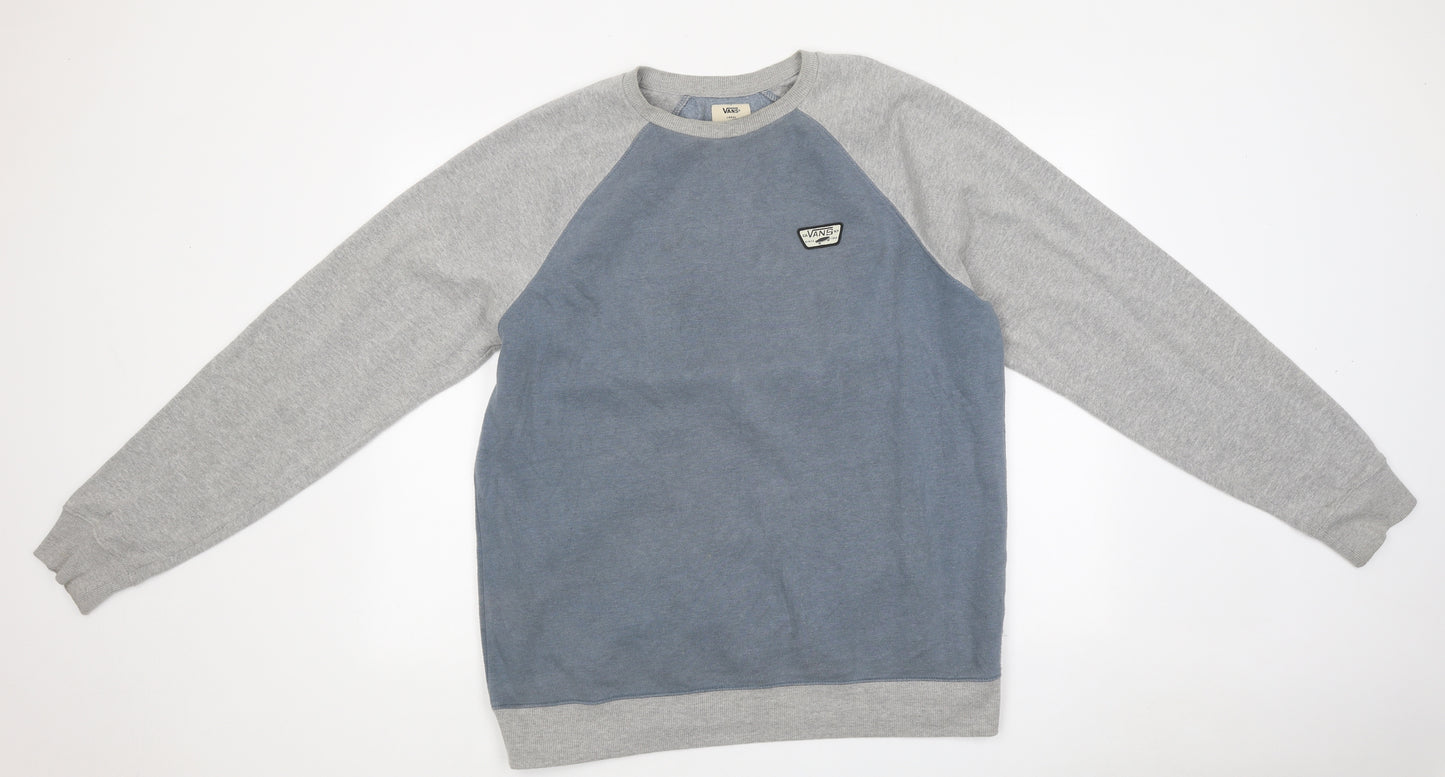 VANS Mens Blue Cotton Pullover Sweatshirt Size L