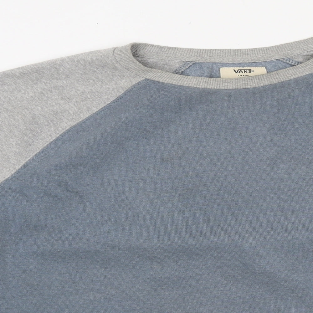 VANS Mens Blue Cotton Pullover Sweatshirt Size L