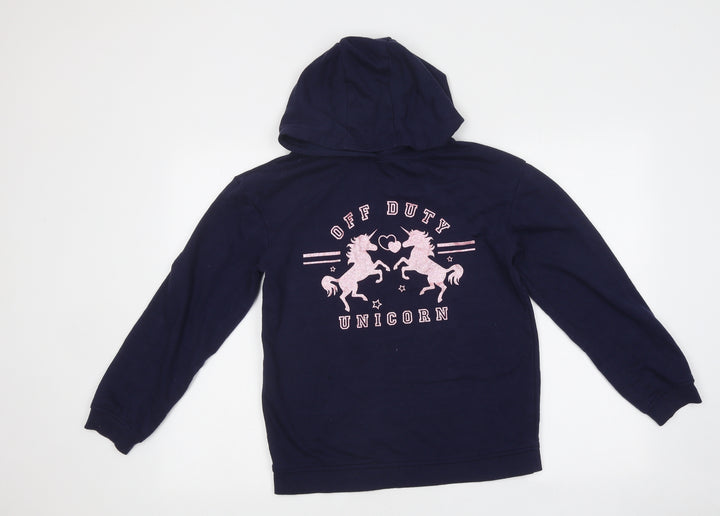 Primark Girls Purple Cotton Pullover Hoodie Size 12-13 Years Pullover - Off Duty Unicorn