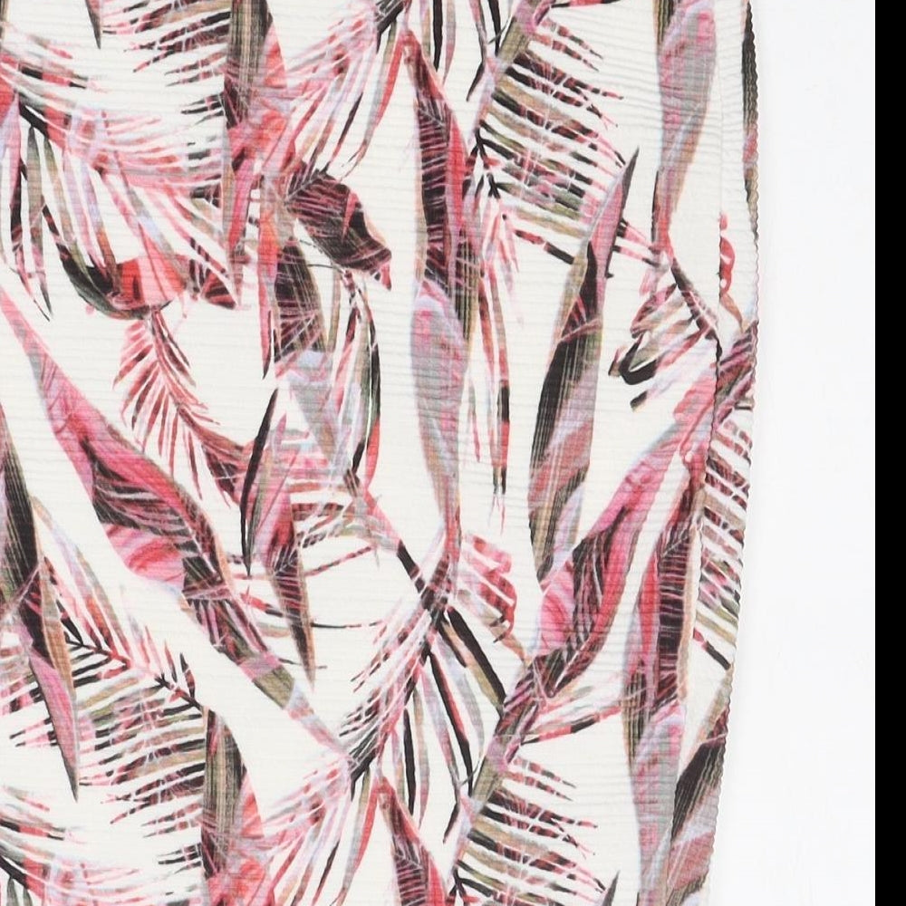 Amisu Womens White Geometric Polyester Mini Skirt Size 14