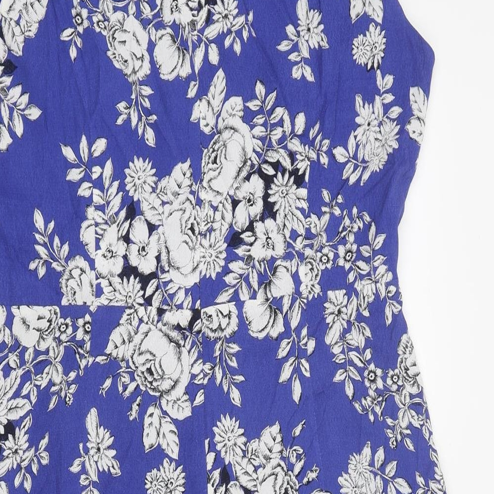 Phase Eight Womens Multicoloured Geometric Viscose A-Line Size 16 V-Neck Zip