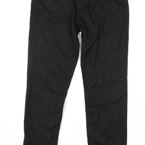 George Boys Black Cotton Straight Jeans Size 14 Years Regular Zip
