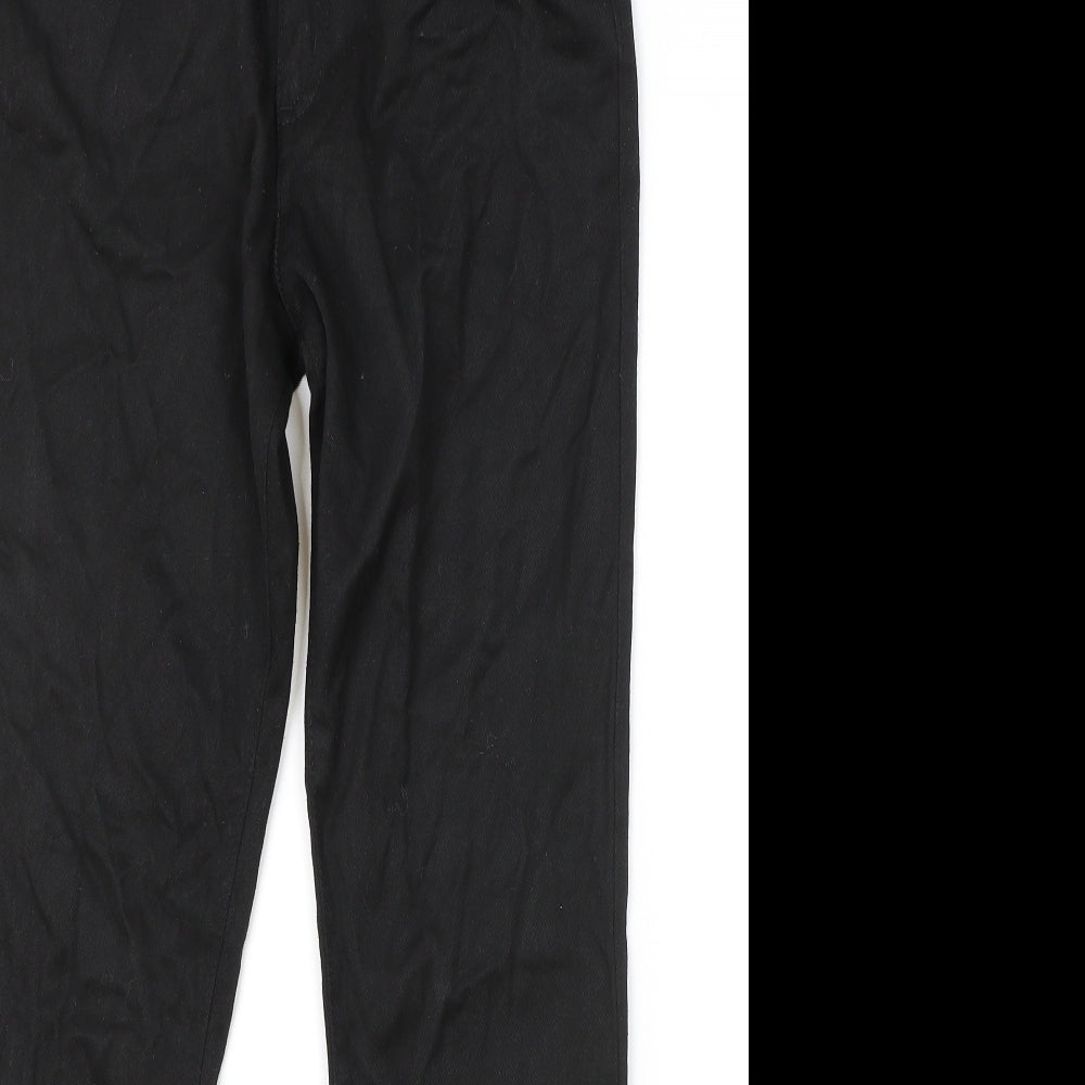 George Boys Black Cotton Straight Jeans Size 14 Years Regular Zip
