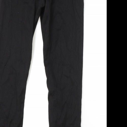 George Boys Black Cotton Straight Jeans Size 14 Years Regular Zip