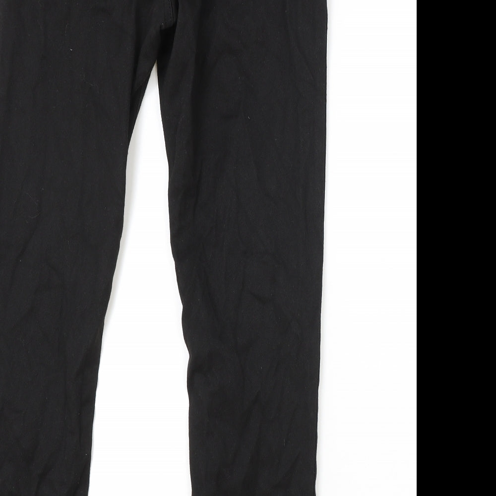 George Boys Black Cotton Straight Jeans Size 14 Years Regular Zip