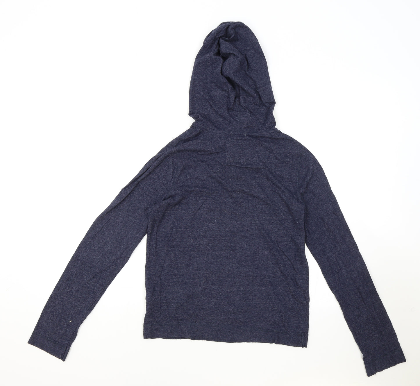 abercrombie kids Boys Blue Cotton Henley Hoodie Size L Button