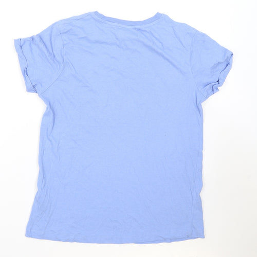 Paramour Womens Blue Cotton Basic T-Shirt Size 12 Round Neck - You Me Oui