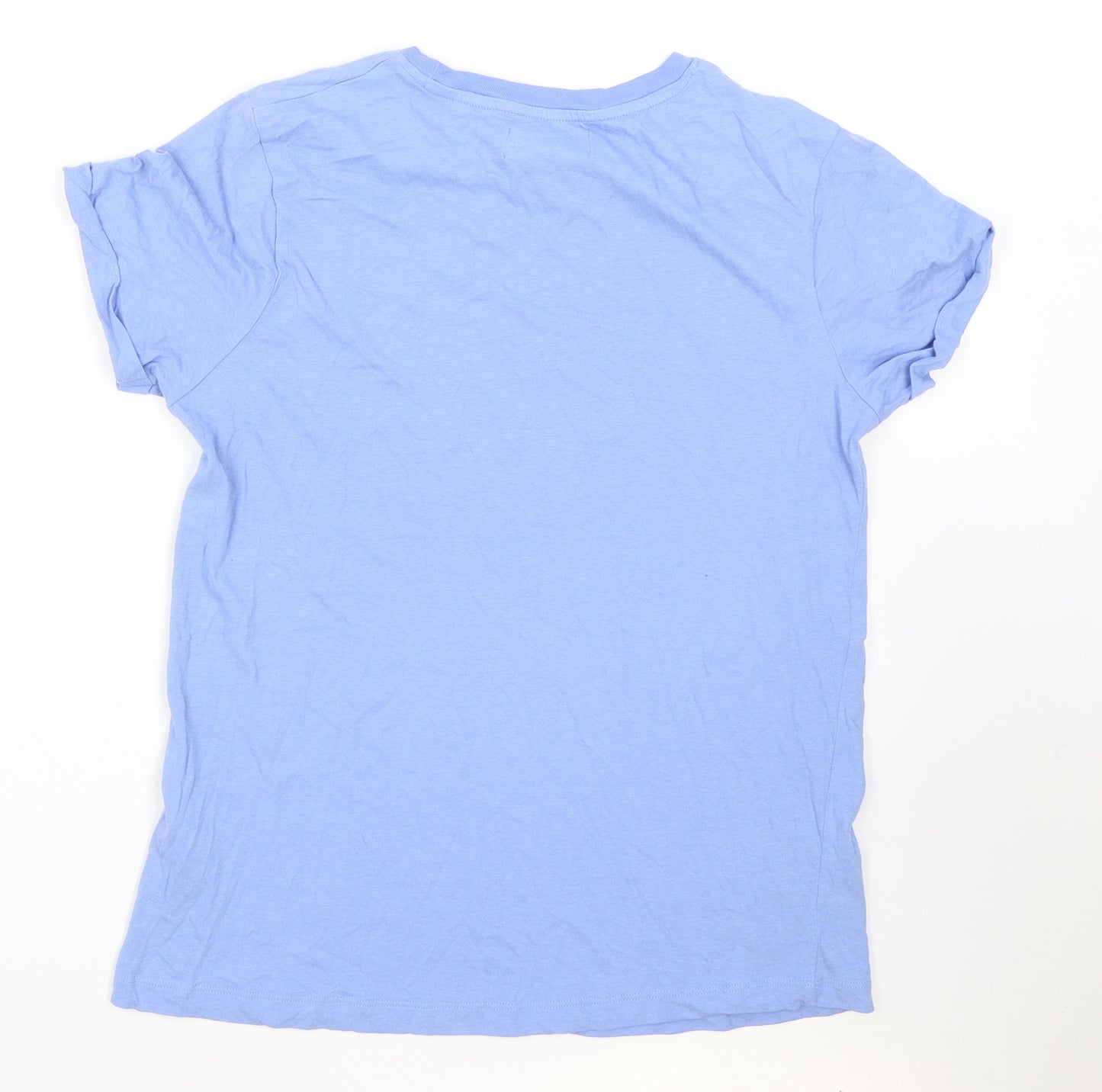 Paramour Womens Blue Cotton Basic T-Shirt Size 12 Round Neck - You Me Oui